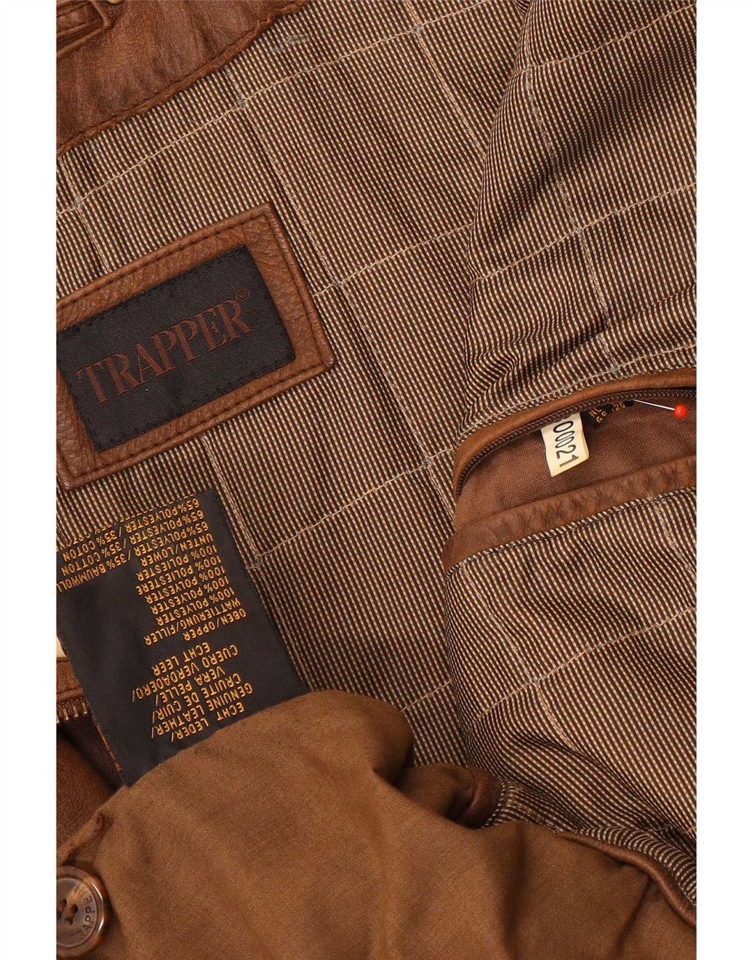 Trapper Chaqueta de cuero para hombre UK 50 5XL Marrón