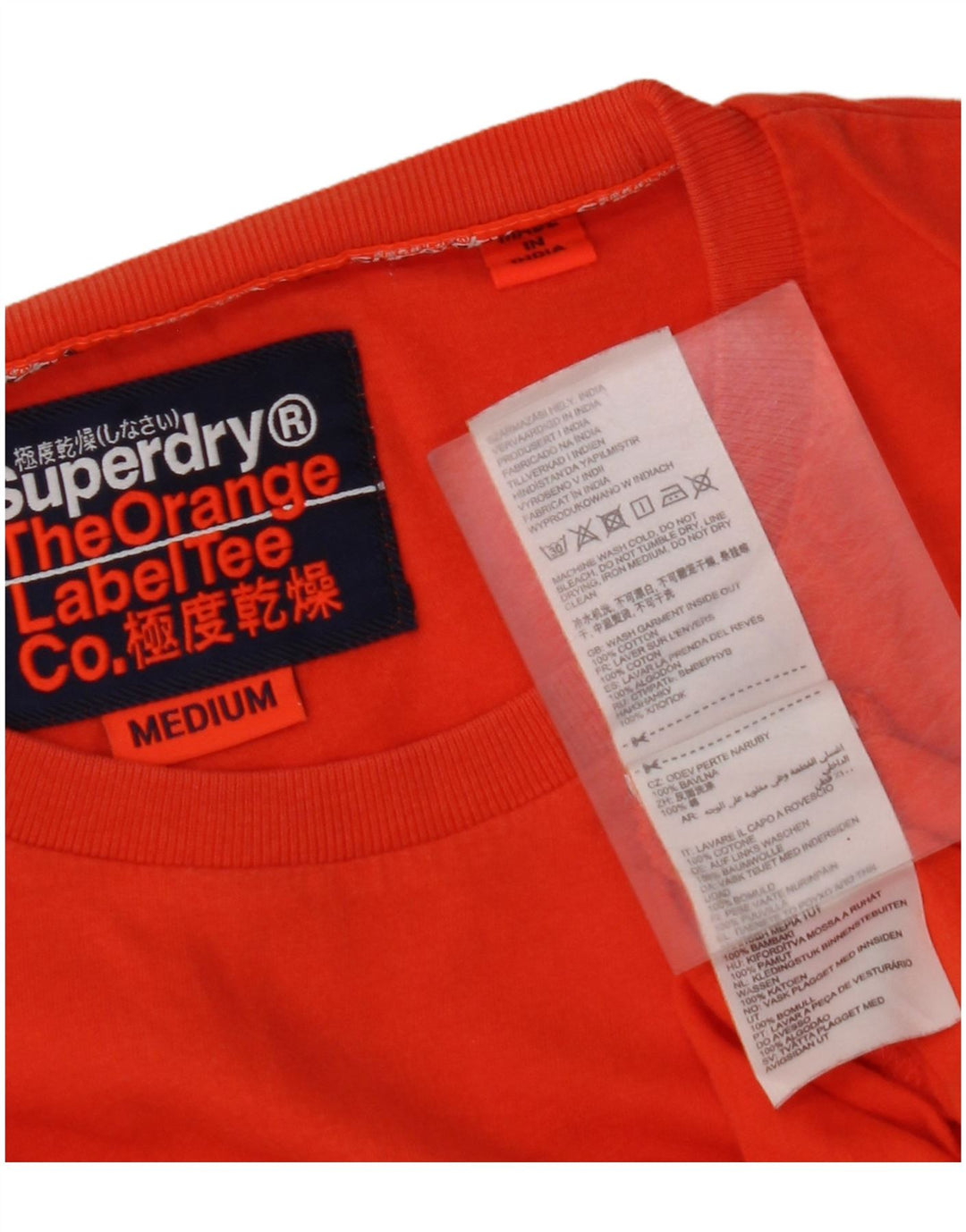 SUPERDRY Camiseta Hombre Top Medium Naranja Algodón