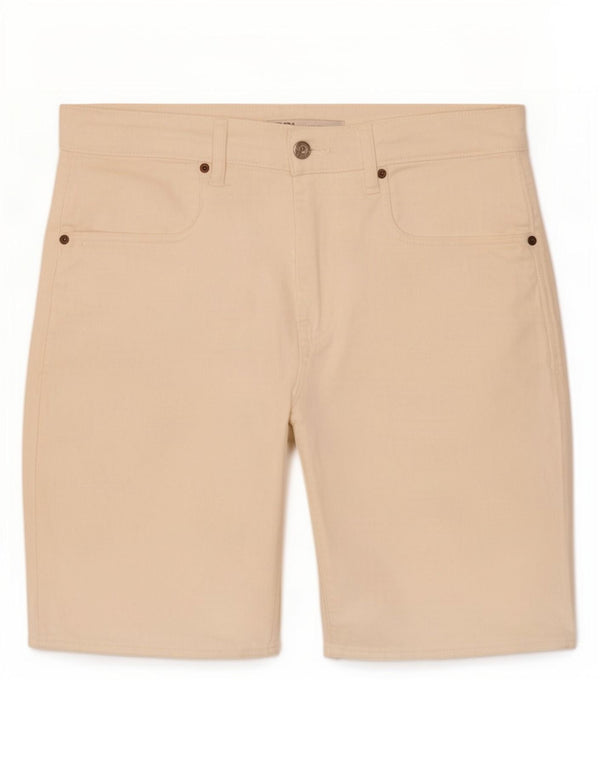Zara Pantalones cortos de mezclilla para hombre EU 42 Large W32 Off White