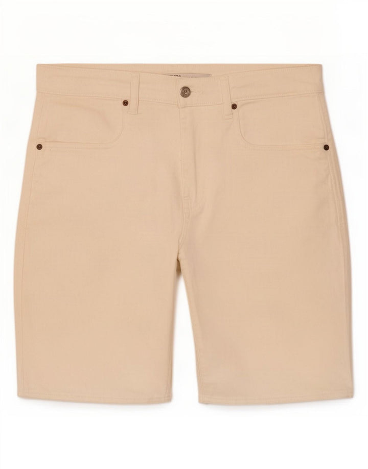 Zara Pantalones cortos de mezclilla para hombre EU 42 Large W32 Off White