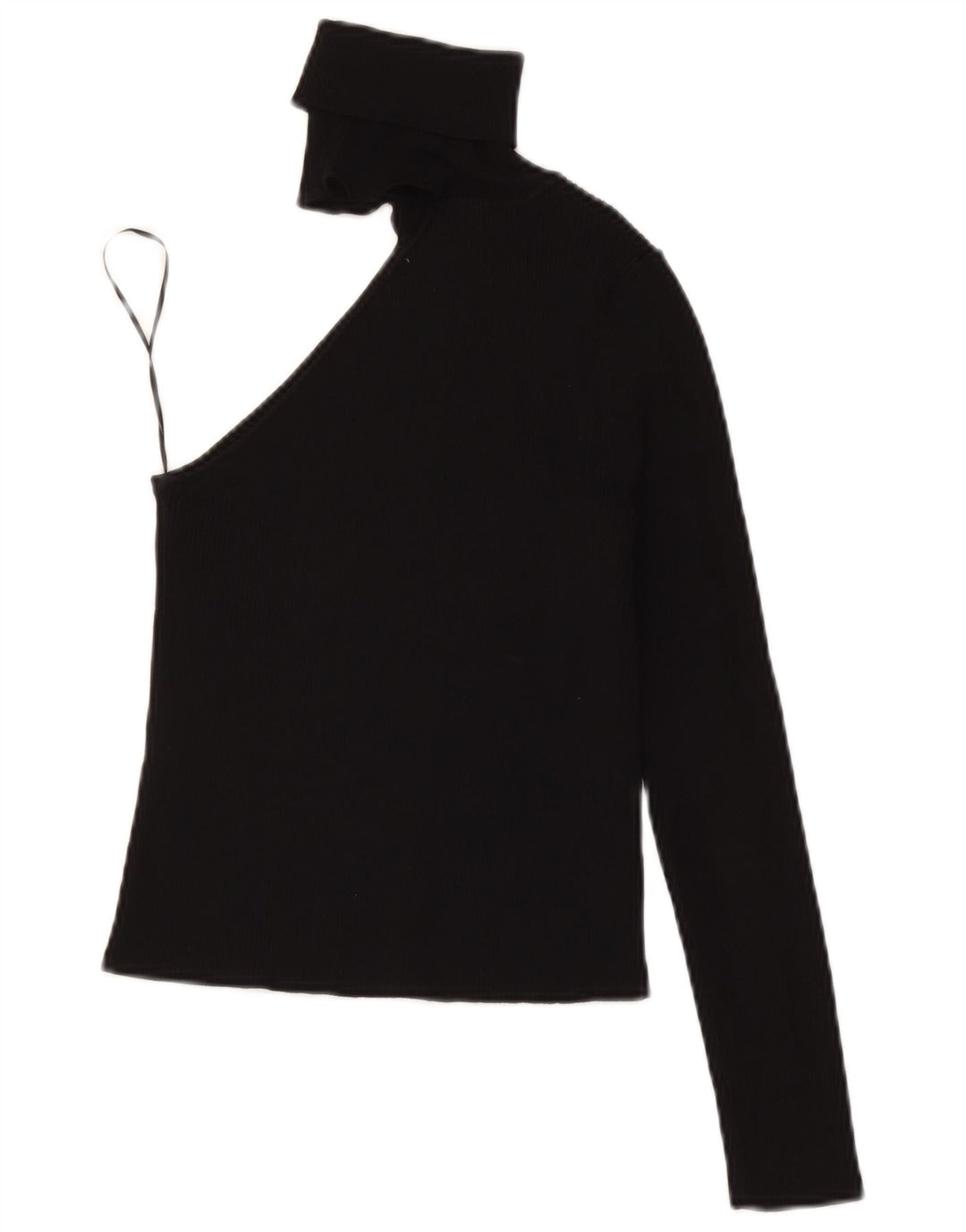 Zara Top corto de un hombro para mujer UK 8 Small Viscosa negra