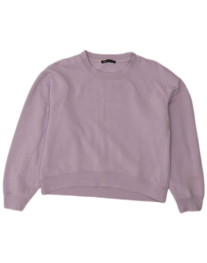 Zara Mujer Sudadera Jumper UK 44 Mediano Púrpura