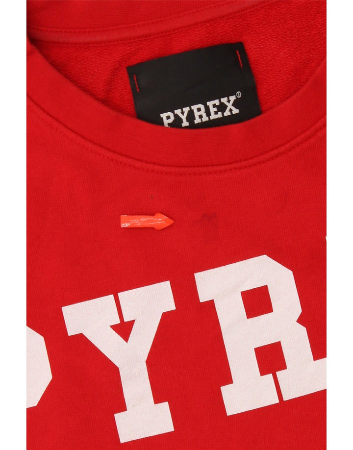 Pyrex Sudadera gráfica para mujer Jumper UK 14 Algodón rojo mediano