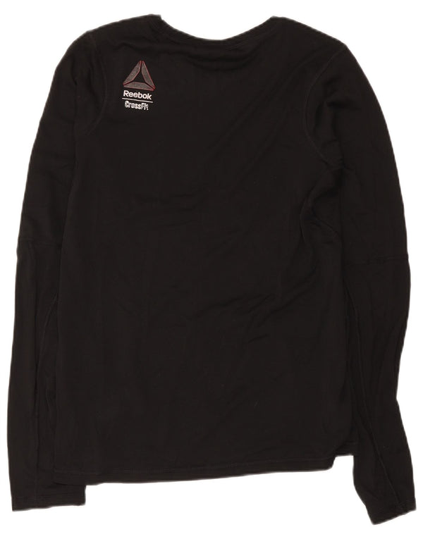 Reebok Hombre Cross Fit Top Manga Larga Medio Negro Poliéster