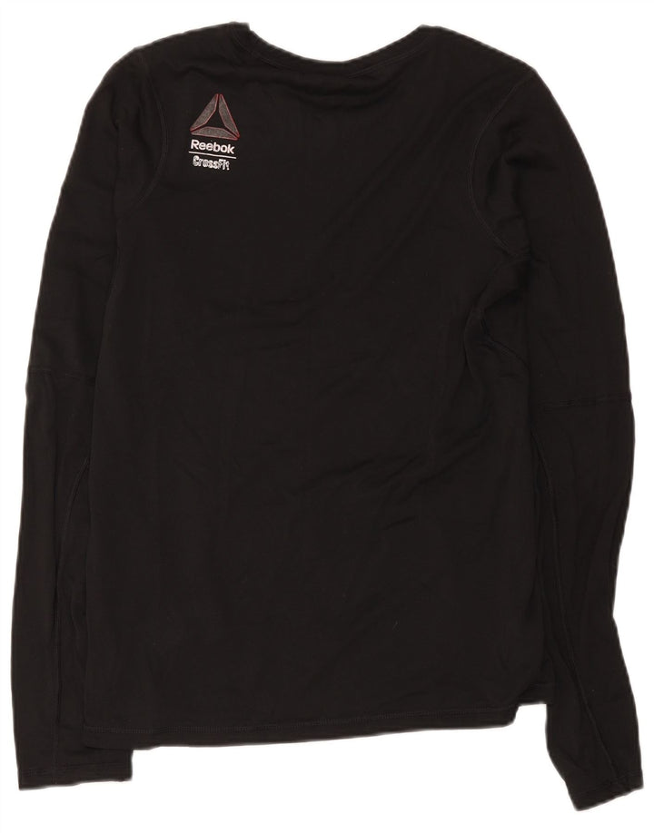 Reebok Hombre Cross Fit Top Manga Larga Medio Negro Poliéster