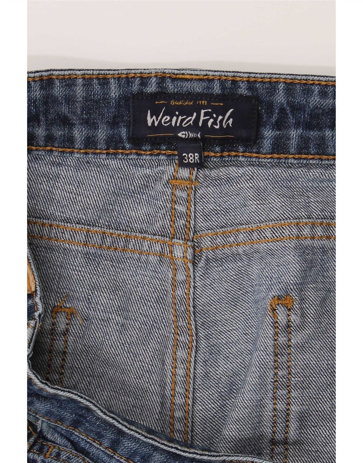 Vaqueros Rectos Mujer Weird Fish W38 L27 Algodón Azul