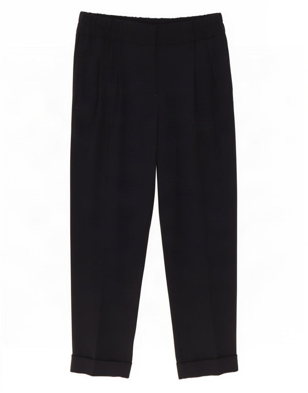 Massimo Dutti Pantalón Cropped Mujer EU 40 Medium W30 L25 Viscosa Negro