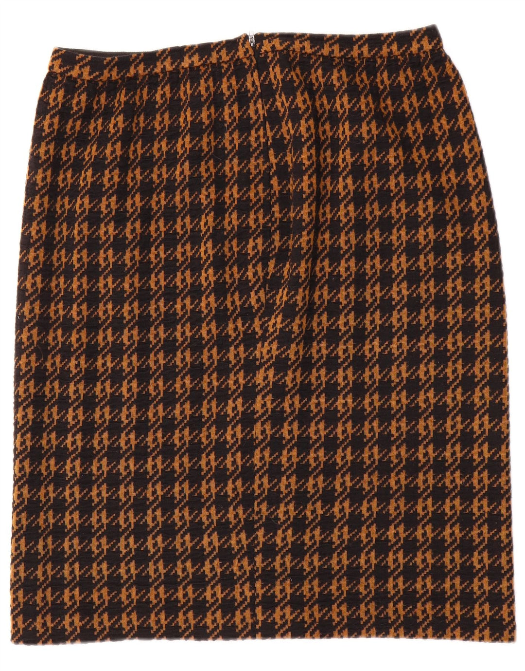 Falda recta vintage para mujer W32 pata de gallo marrón grande