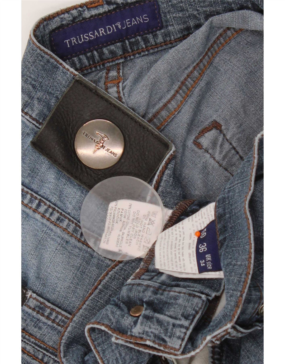Vaqueros Trussardi Hombre Rectos W34 L32 Azul Algodón