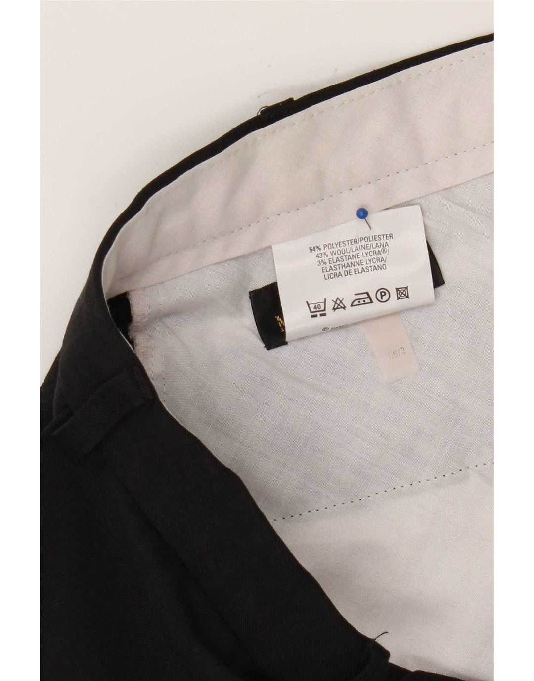 Marks & Spencer Pantalón chino recto para hombre W38 L29 Poliéster negro