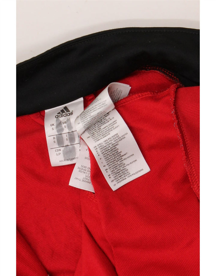 Adidas Hombre Gráfico Chándal Top Chaqueta Pequeño Rojo Colorblock Poliéster