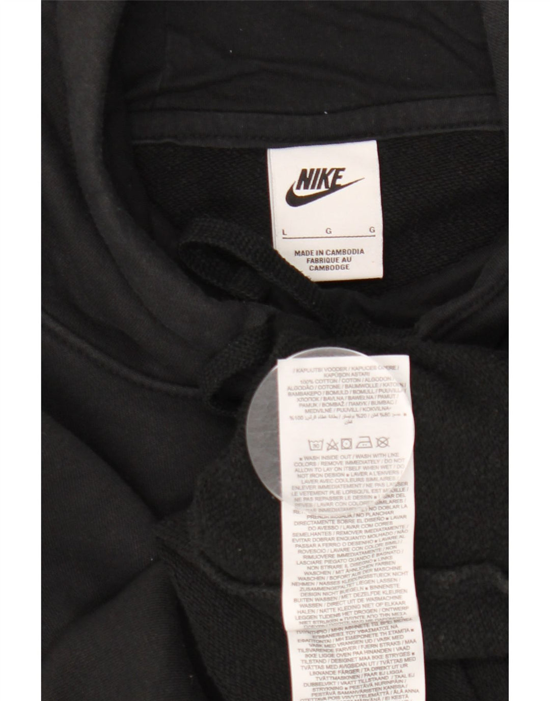 NIKE Jersey con capucha extragrande para mujer Reino Unido 46 Grande Algodón negro