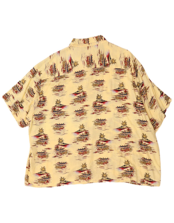 Camisa hawaiana de manga corta Puritan para hombre 3XL Viscosa amarilla