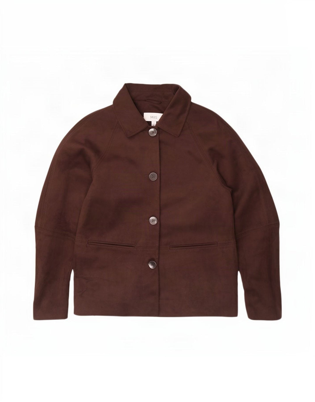 Marks & Spencer Chaqueta tipo blazer de 4 botones para mujer UK 10 Small Marrón Poliéster