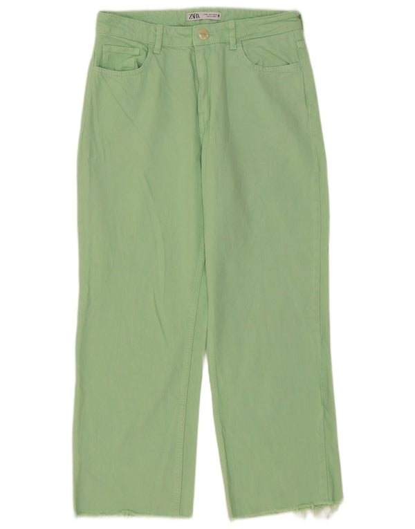 Zara Jeans Rectos Mujer EU 40 Medium W30 L26 Algodón Verde