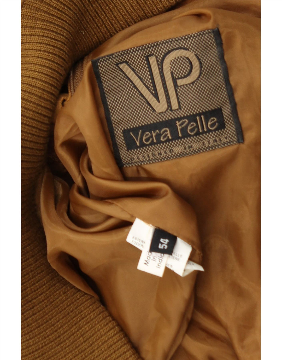 Vintage hombres ante bomber chaqueta IT 54 2XL cuero marrón