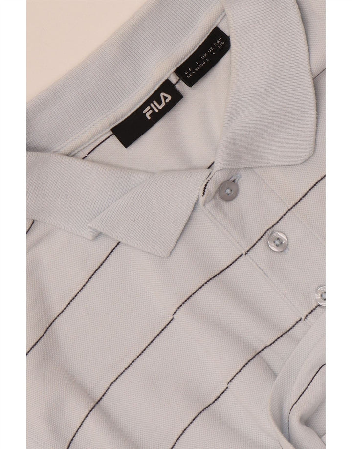 FILA Polo para hombre grande a rayas azules