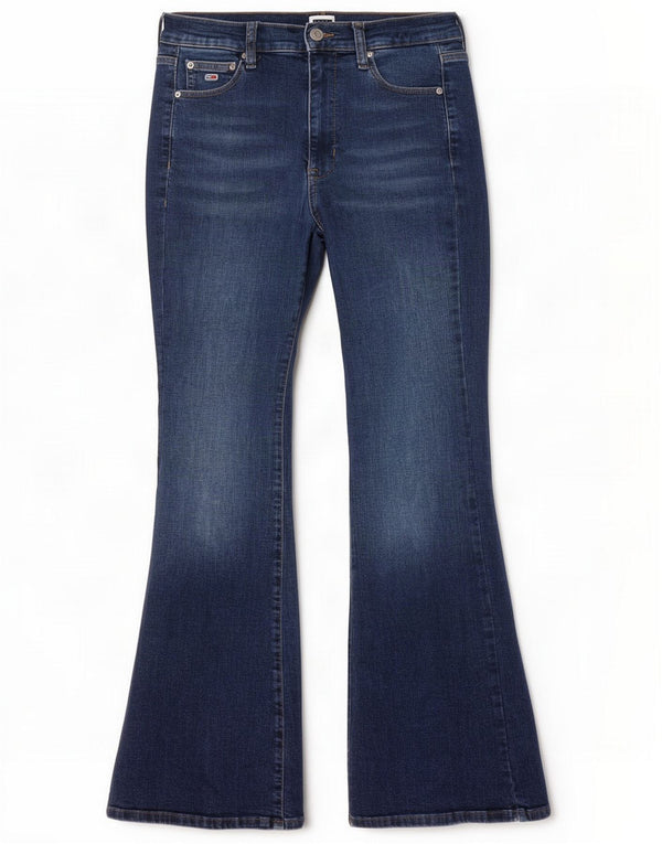 Jeans acampanados de talle alto Sylvia de Tommy Hilfiger para mujer W28 L30 Algodón azul
