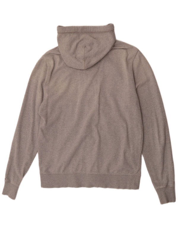 Tommy Hilfiger Suéter con capucha y cremallera gráfica para hombre 2XL Gris