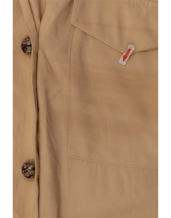 Zara Mujer Camisa UK 44 Viscosa Beige Medio