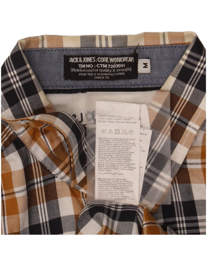 Jack & Jones Hombre Camisa De Franela De Algodón A Cuadros Marrón Medio