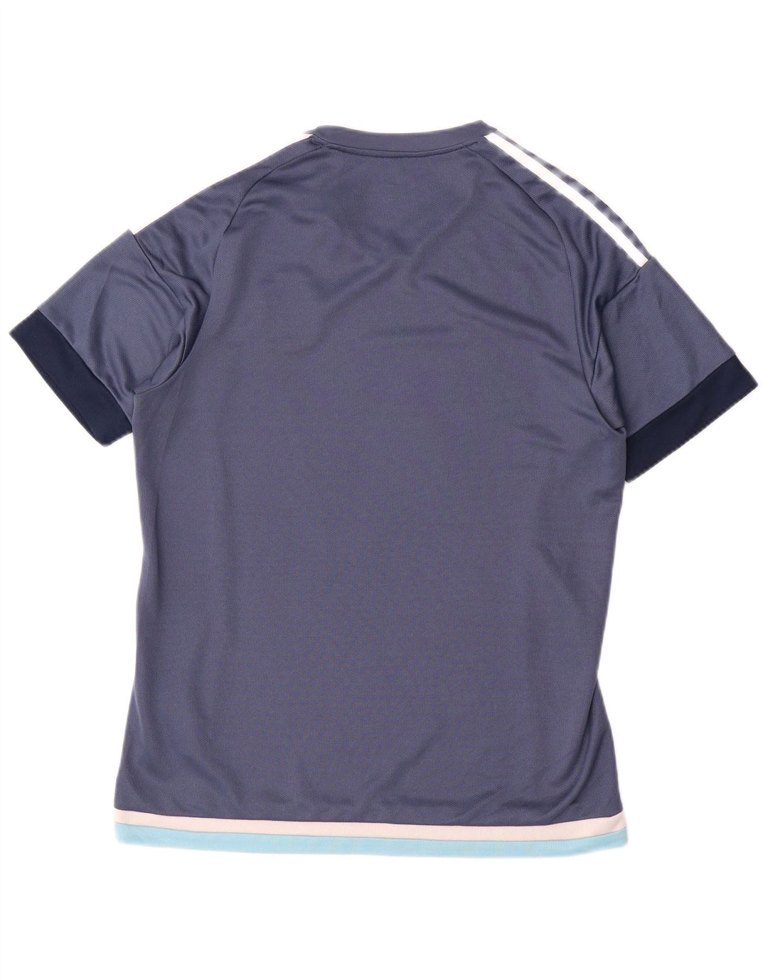 Adidas Hombre Climalite Camiseta Top Medio Azul Marino Colorblock Poliéster