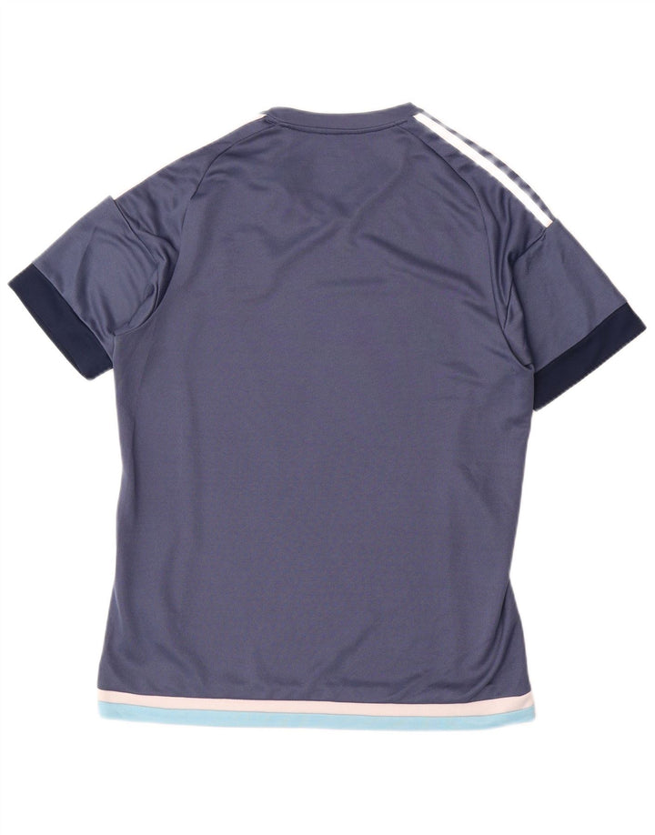 Adidas Hombre Climalite Camiseta Top Medio Azul Marino Colorblock Poliéster