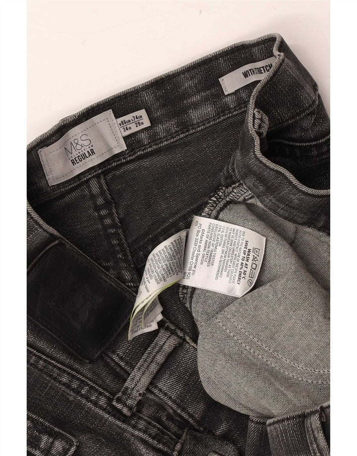 Marks & Spencer Vaqueros rectos de corte regular para hombre W34 L29 Algodón gris