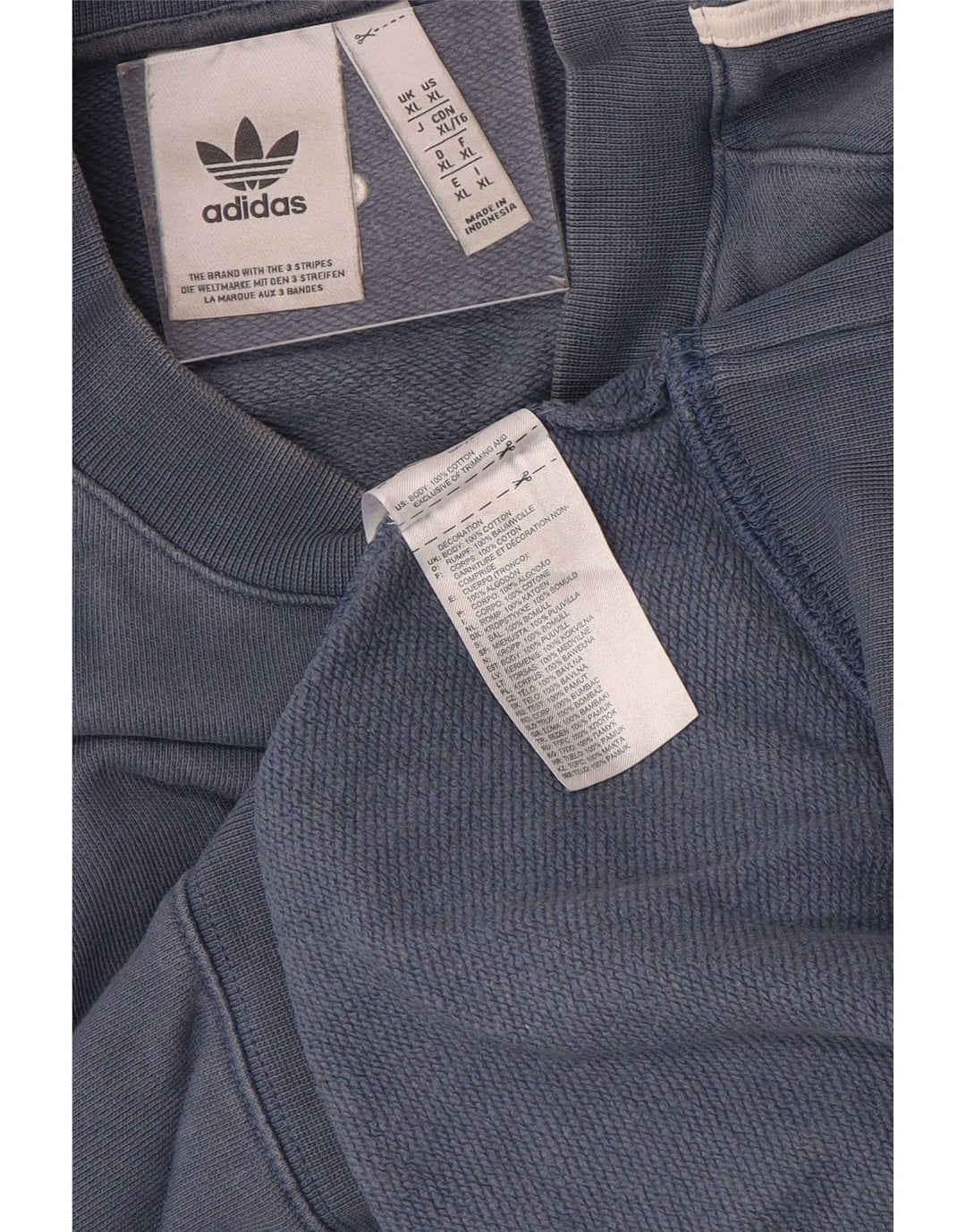 Adidas Hombre Sudadera Jumper XL Azul Marino Algodón