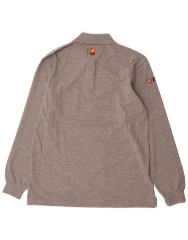 Lotto Polo De Manga Larga Hombre XL Algodón Moteado Gris