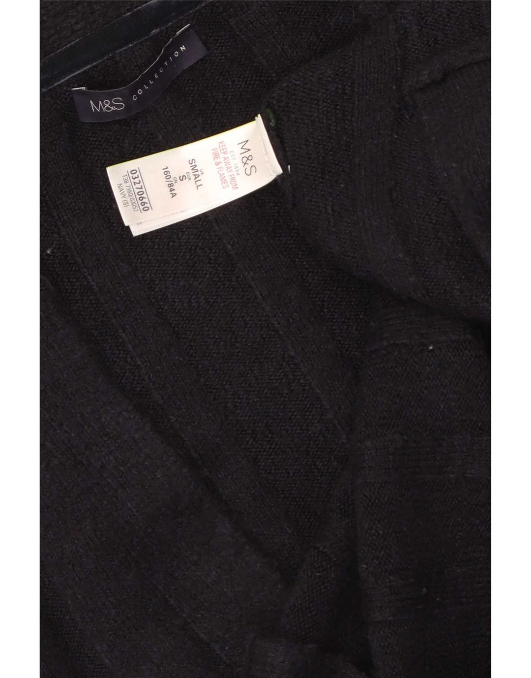 Marks & Spencer Suéter tipo cárdigan abierto largo para mujer UK 10 Small Azul marino