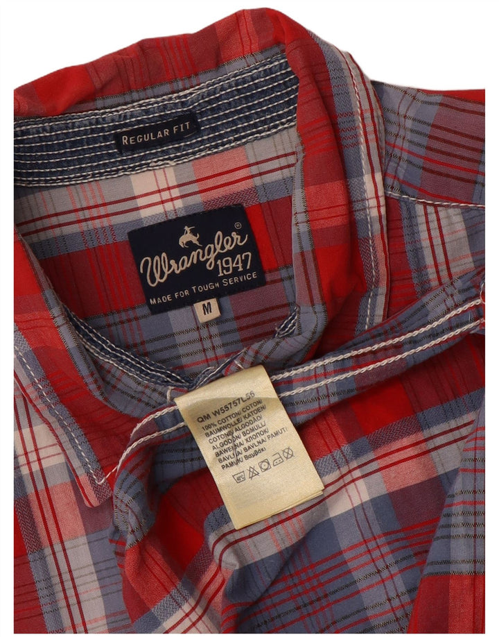 Wrangler Camisa Regular Fit De Manga Corta Para Hombre De Algodón A Cuadros Azul Medio