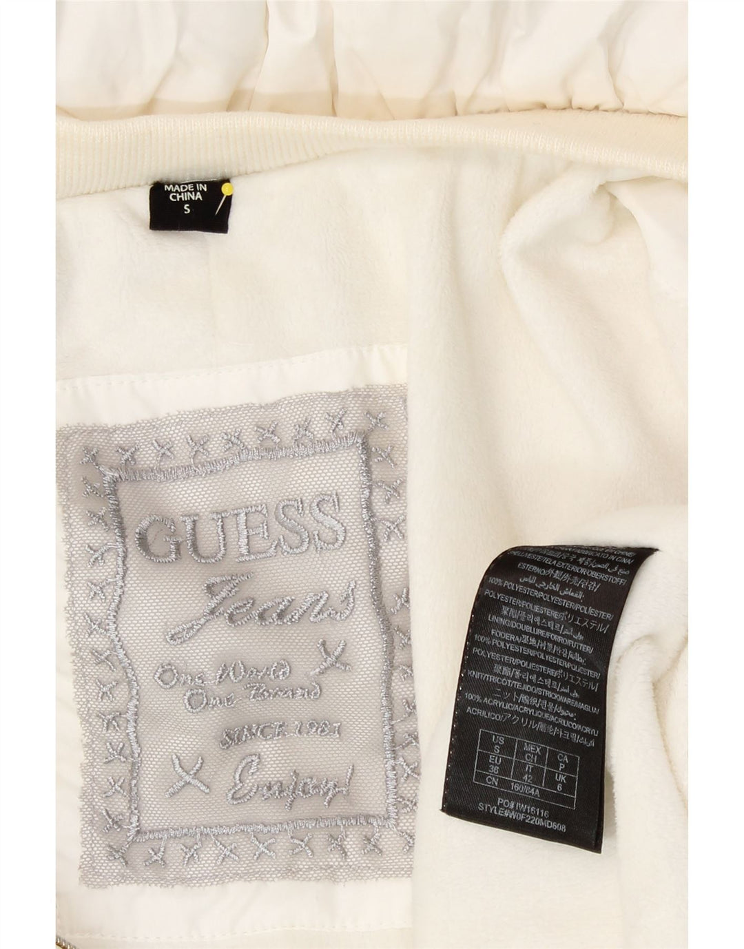 Guess Chaqueta acolchada extragrande para mujer UK 6 XS Poliéster blanco