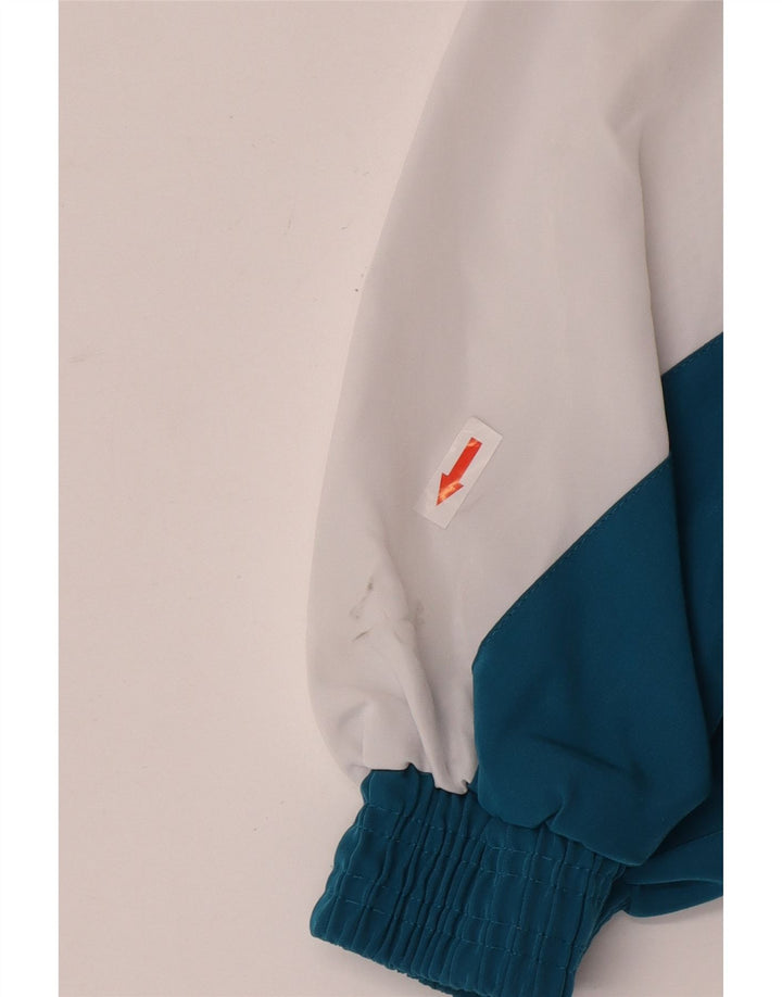 Vintage hombres chándal top chaqueta grande azul colorblock