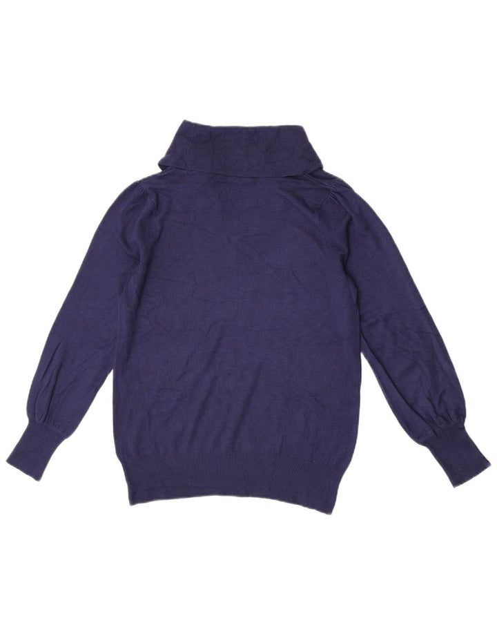 Marks & Spencer Suéter con cuello vuelto para mujer UK 10 Small Azul marino
