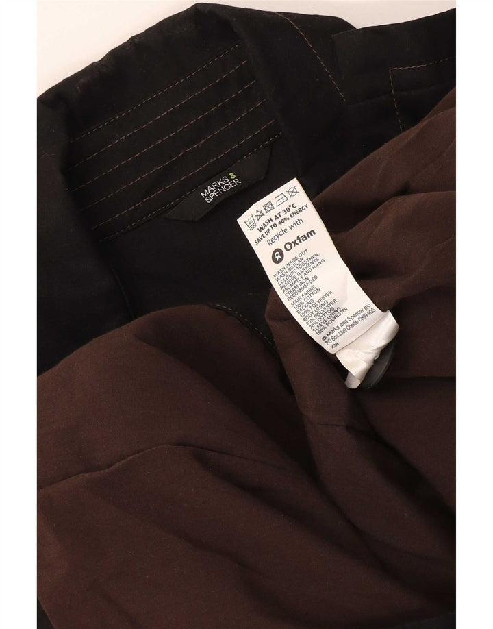 Marks & Spencer Gabardina corta para mujer UK 22 3XL Poliéster negro