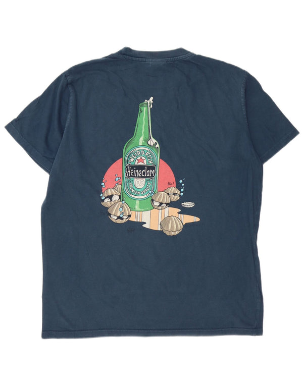 Weird Fish - Camiseta gráfica para hombre, talla grande, algodón azul marino