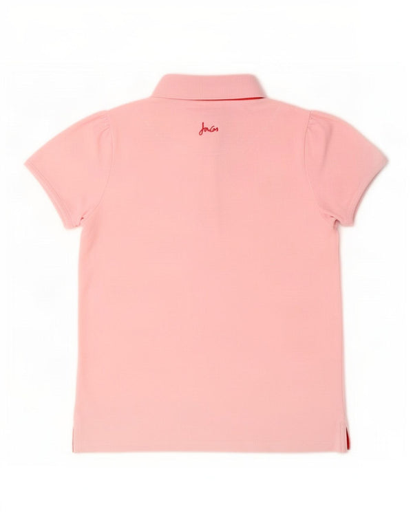 Joules Girls Graphic Polo Shirt 10-11 Years Pink Cotton