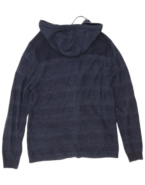 Guess Suéter tipo cárdigan con capucha para mujer UK 46 Large Azul marino Algodón