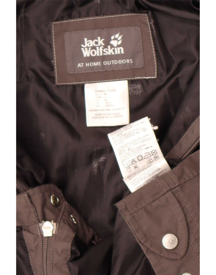 Jack Wolfskin Chaqueta impermeable con capucha para mujer UK 12/14 Poliamida gris medio