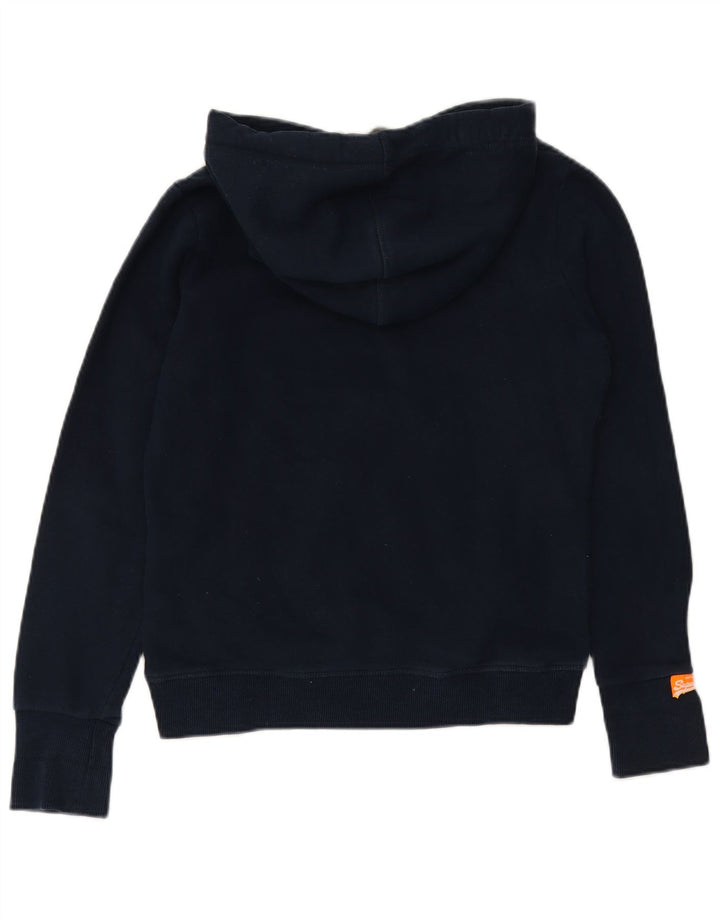SUPERDRY Jersey con capucha gráfica para mujer Reino Unido 44 Algodón azul marino mediano