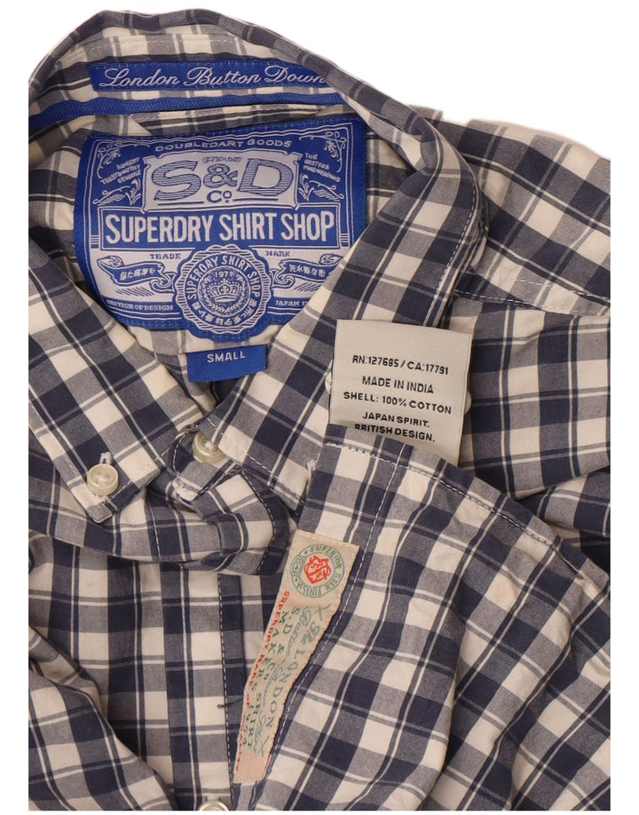 Camisa Superdry Para Hombre De Algodón A Cuadros Azul Marino Pequeño