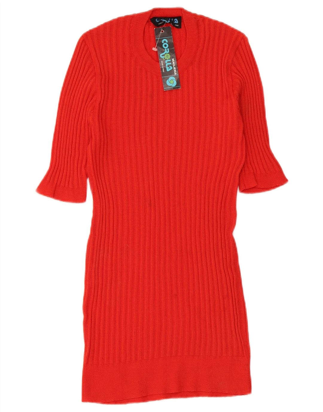 VINTAGE Blusa de punto para mujer Top UK 8 Pequeño Rojo