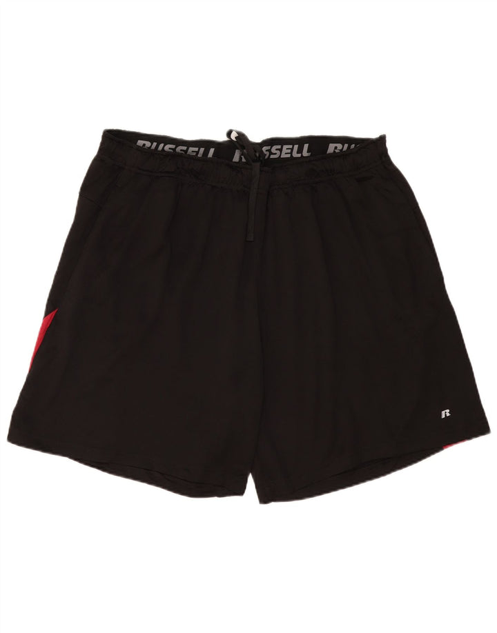 RUSSELL ATHLETIC Pantalones cortos deportivos para hombre 2XL Poliéster color block negro