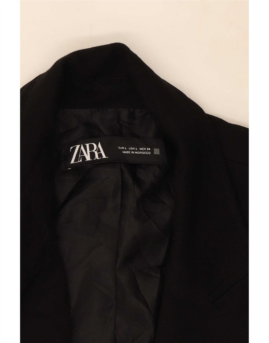 Zara Chaqueta Blazer De Doble Botonadura Para Mujer UK 44 Grande Poliéster Negro