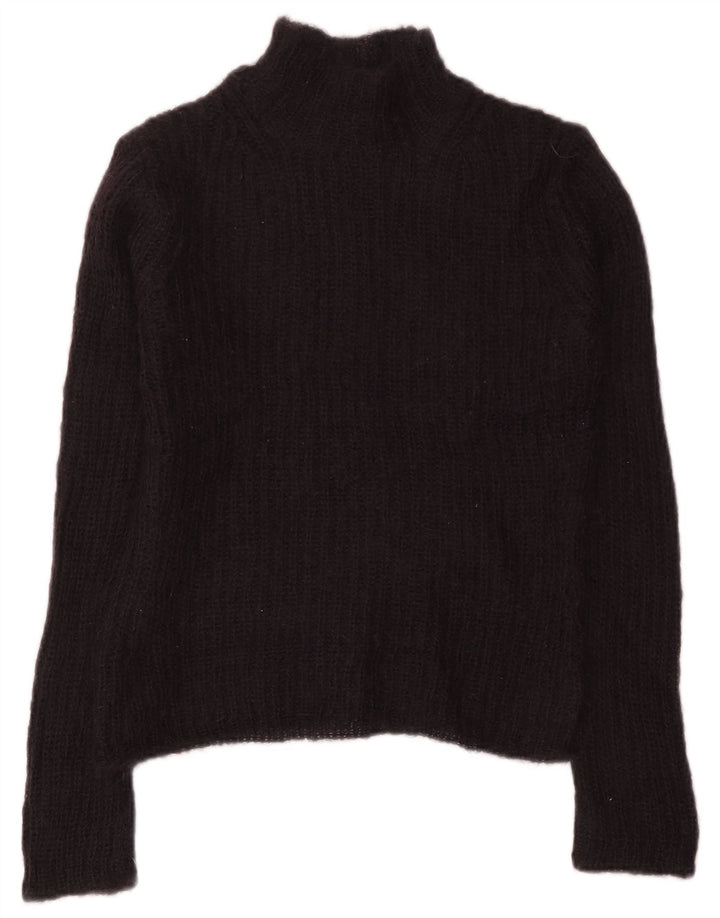 French Connection Suéter tipo jersey con cuello alto para mujer UK 40 Small Negro
