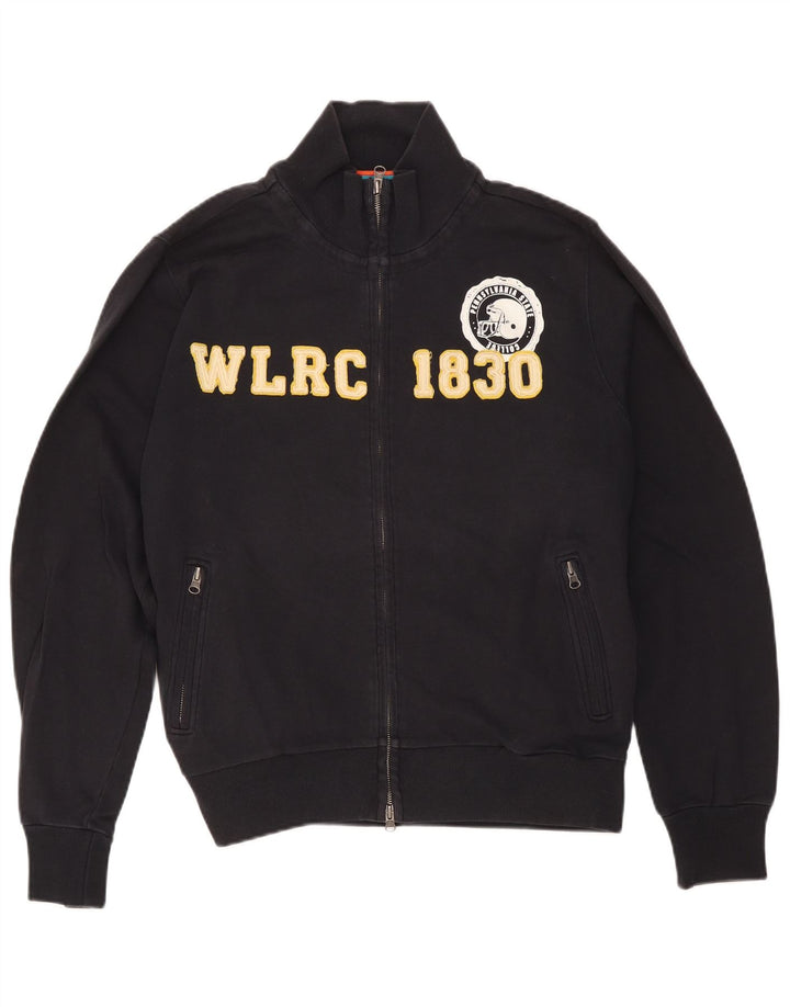 Woolrich Chaqueta superior de chándal con gráfico para hombre Algodón negro mediano
