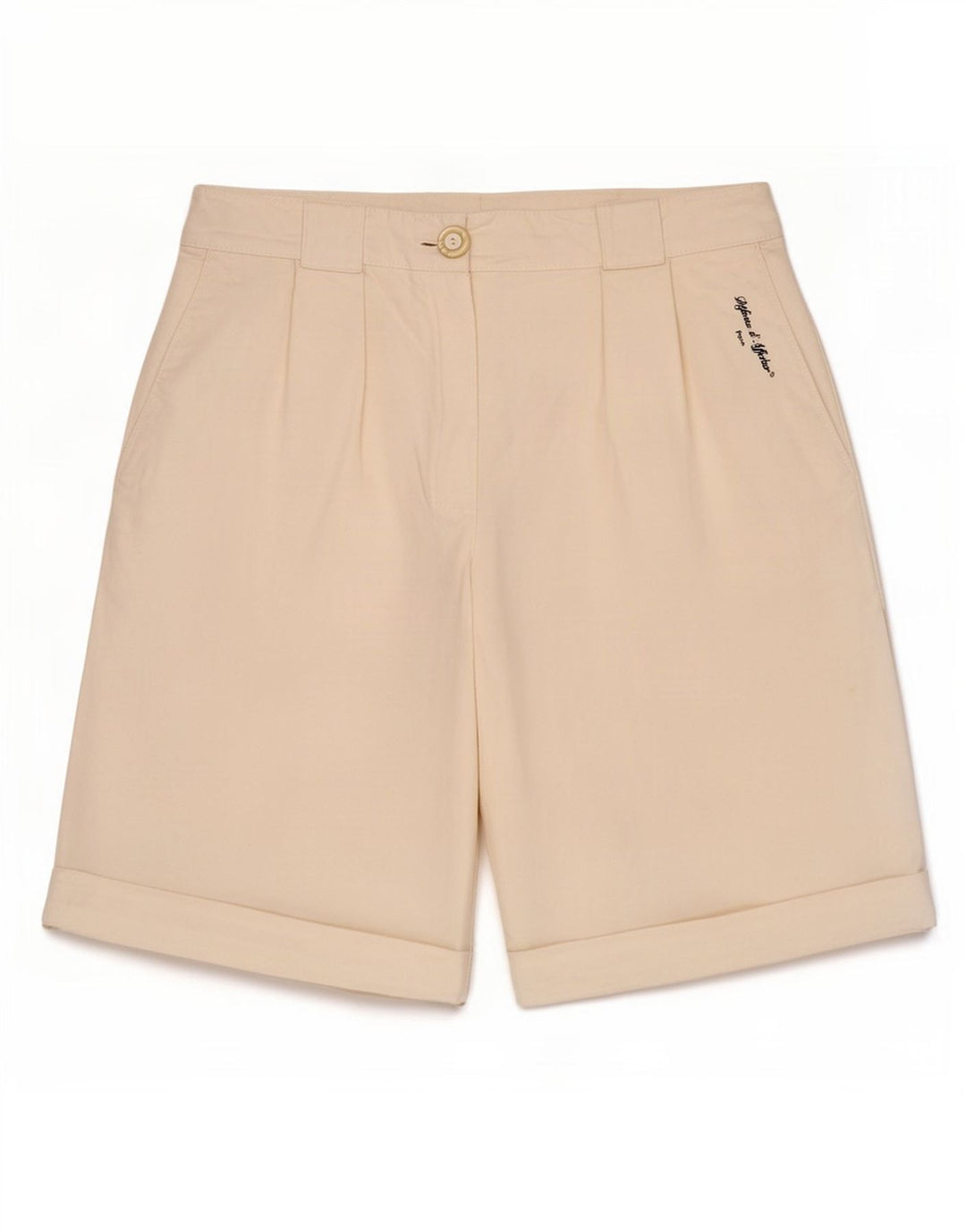 Vintage mujeres pegadas chino pantalones cortos medio W28 blanco apagado