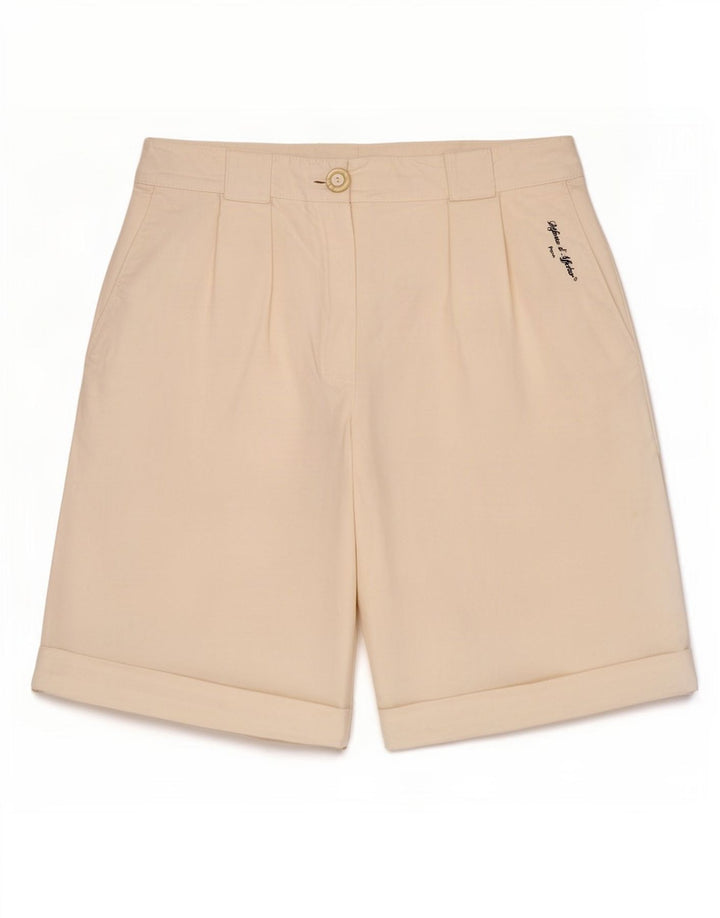 Vintage mujeres pegadas chino pantalones cortos medio W28 blanco apagado