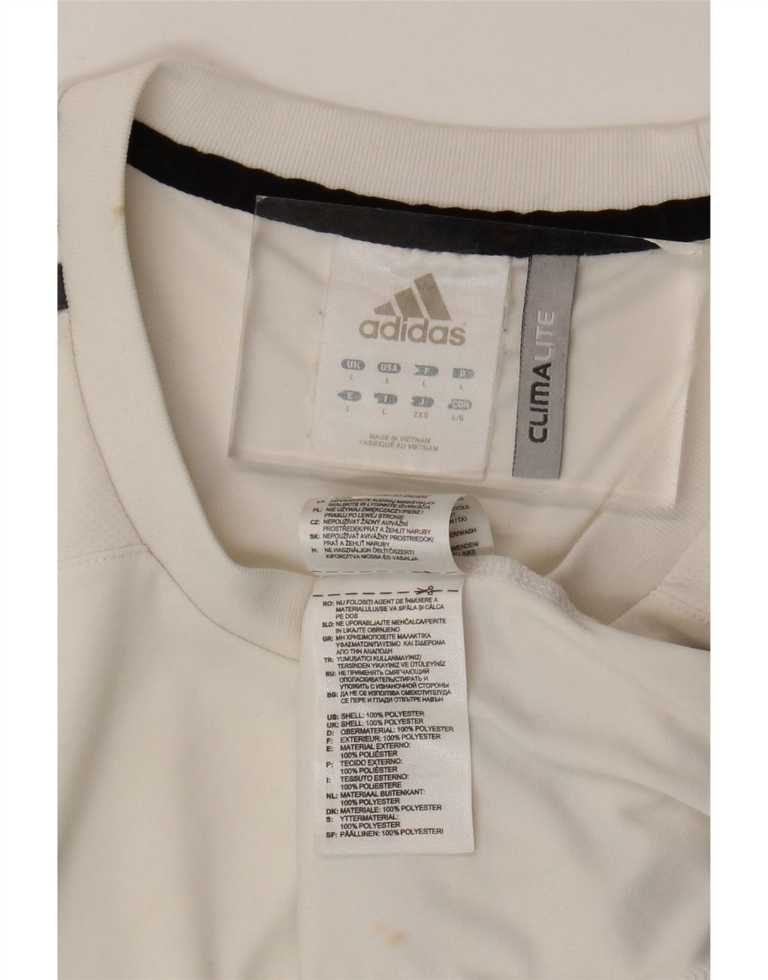 ADIDAS Hombre Climalite Chaleco Top Grande Blanco Colorblock Poliéster